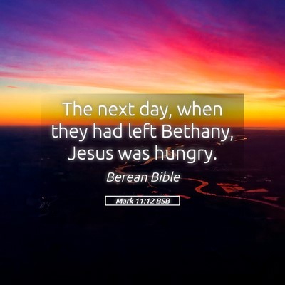 Picture 05 - Mark 11:12 BSB - The next day, when they had left Bethany, Jesus - Bible Verse Picture