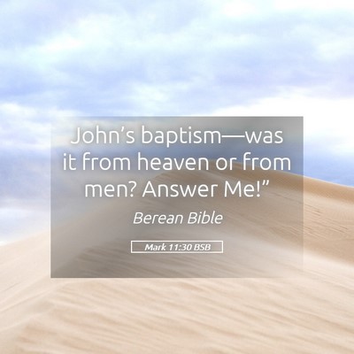 Picture 05 - Mark 11:30 BSB - John’s baptism—was it from heaven or from - Bible Verse Picture