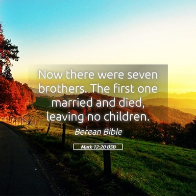Picture 05 - Mark 12:20 BSB - Now there were seven brothers. The first one - Bible Verse Picture