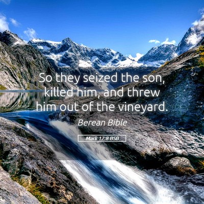 Picture 05 - Mark 12:8 BSB - So they seized the son, killed him, and threw him - Bible Verse Picture