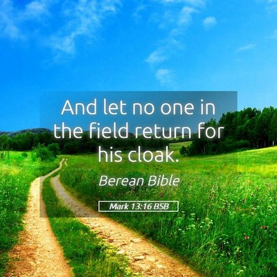 Picture 05 - Mark 13:16 BSB - And let no one in the field return for his - Bible Verse Picture