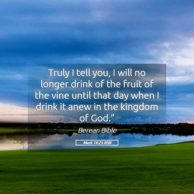 Picture 05 - Mark 14:25 BSB - Truly I tell you, I will no longer drink of the - Bible Verse Picture