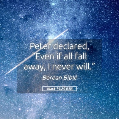 Picture 05 - Mark 14:29 BSB - Peter declared, “Even if all fall away, I never - Bible Verse Picture