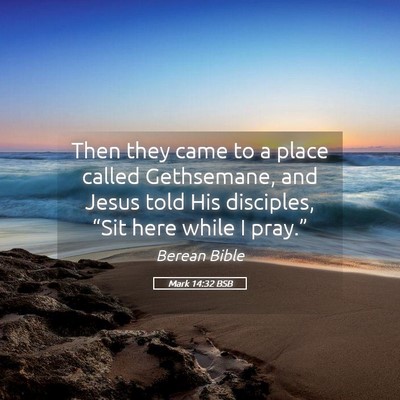 Picture 05 - Mark 14:32 BSB - Then they came to a place called Gethsemane, and - Bible Verse Picture