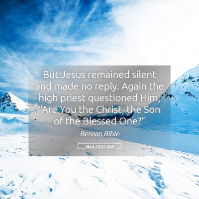 Picture 05 - Mark 14:61 BSB - But Jesus remained silent and made no reply. - Bible Verse Picture