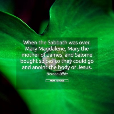 Picture 05 - Mark 16:1 BSB - When the Sabbath was over, Mary Magdalene, Mary - Bible Verse Picture