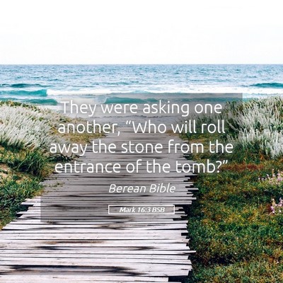 Picture 05 - Mark 16:3 BSB - They were asking one another, “Who will roll - Bible Verse Picture