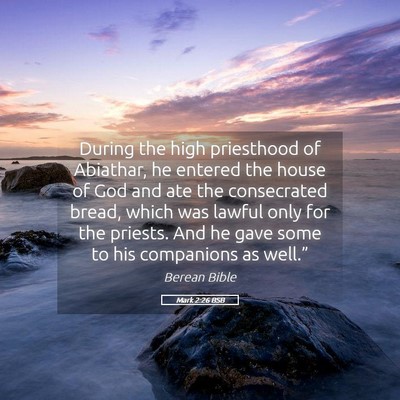 Picture 05 - Mark 2:26 BSB - During the high priesthood of Abiathar, he - Bible Verse Picture