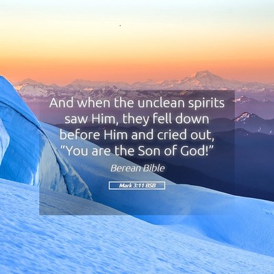 Picture 05 - Mark 3:11 BSB - And when the unclean spirits saw Him, they fell - Bible Verse Picture