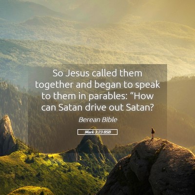 Picture 05 - Mark 3:23 BSB - So Jesus called them together and began to speak - Bible Verse Picture