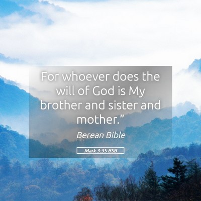 Picture 05 - Mark 3:35 BSB - For whoever does the will of God is My brother - Bible Verse Picture