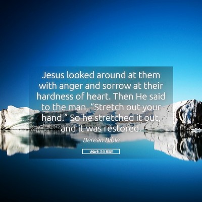 Picture 05 - Mark 3:5 BSB - Jesus looked around at them with anger and sorrow - Bible Verse Picture
