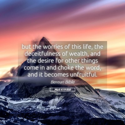 Picture 05 - Mark 4:19 BSB - but the worries of this life, the deceitfulness - Bible Verse Picture