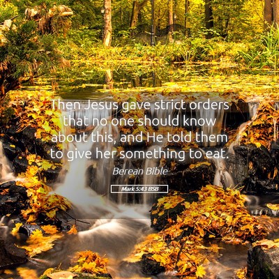 Picture 05 - Mark 5:43 BSB - Then Jesus gave strict orders that no one should - Bible Verse Picture