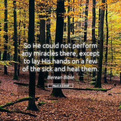 Picture 05 - Mark 6:5 BSB - So He could not perform any miracles there, - Bible Verse Picture