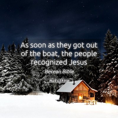 Picture 05 - Mark 6:54 BSB - As soon as they got out of the boat, the people - Bible Verse Picture