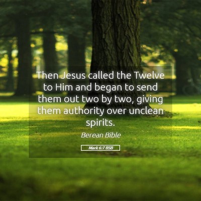 Picture 05 - Mark 6:7 BSB - Then Jesus called the Twelve to Him and began to - Bible Verse Picture