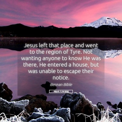 Picture 05 - Mark 7:24 BSB - Jesus left that place and went to the region of - Bible Verse Picture