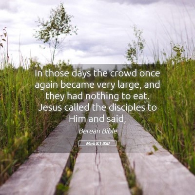 Picture 05 - Mark 8:1 BSB - In those days the crowd once again became very - Bible Verse Picture