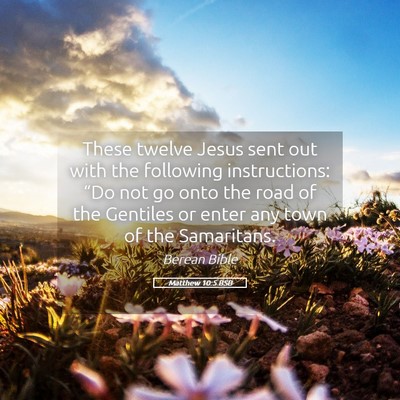 Picture 05 - Matthew 10:5 BSB - These twelve Jesus sent out with the following - Bible Verse Picture