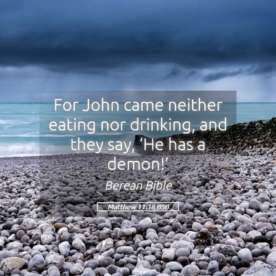 Picture 05 - Matthew 11:18 BSB - For John came neither eating nor drinking, and - Bible Verse Picture