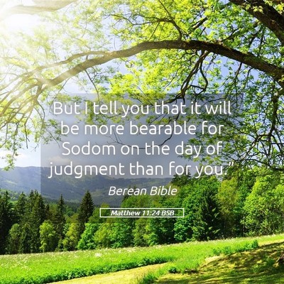 Picture 05 - Matthew 11:24 BSB - But I tell you that it will be more bearable for - Bible Verse Picture