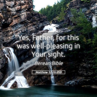 Picture 05 - Matthew 11:26 BSB - Yes, Father, for this was well-pleasing in Your - Bible Verse Picture