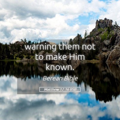 Picture 05 - Matthew 12:16 BSB - warning them not to make Him - Bible Verse Picture