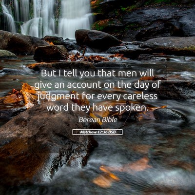 Picture 05 - Matthew 12:36 BSB - But I tell you that men will give an account on - Bible Verse Picture