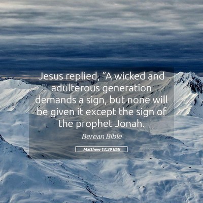 Picture 05 - Matthew 12:39 BSB - Jesus replied, “A wicked and adulterous - Bible Verse Picture