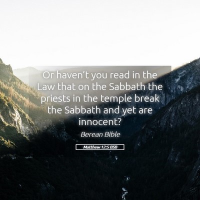 Picture 05 - Matthew 12:5 BSB - Or haven’t you read in the Law that on the - Bible Verse Picture