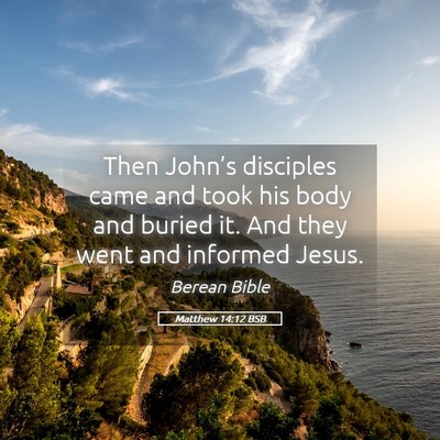 Picture 05 - Matthew 14:12 BSB - Then John’s disciples came and took his body - Bible Verse Picture