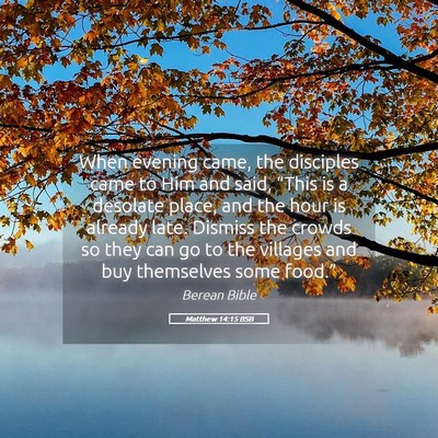 Picture 05 - Matthew 14:15 BSB - When evening came, the disciples came to Him and - Bible Verse Picture