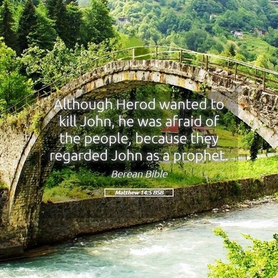 Picture 05 - Matthew 14:5 BSB - Although Herod wanted to kill John, he was afraid - Bible Verse Picture