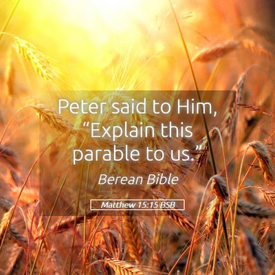 Picture 05 - Matthew 15:15 BSB - Peter said to Him, “Explain this parable to - Bible Verse Picture
