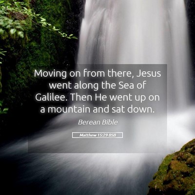 Picture 05 - Matthew 15:29 BSB - Moving on from there, Jesus went along the Sea of - Bible Verse Picture
