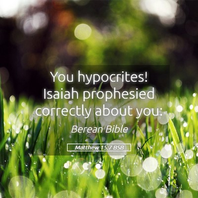 Picture 05 - Matthew 15:7 BSB - You hypocrites! Isaiah prophesied correctly about - Bible Verse Picture