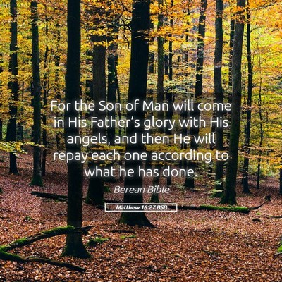 Picture 05 - Matthew 16:27 BSB - For the Son of Man will come in His Father’s - Bible Verse Picture