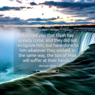 Picture 05 - Matthew 17:12 BSB - But I tell you that Elijah has already come, and - Bible Verse Picture
