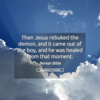 Picture 05 - Matthew 17:18 BSB - Then Jesus rebuked the demon, and it came out of - Bible Verse Picture