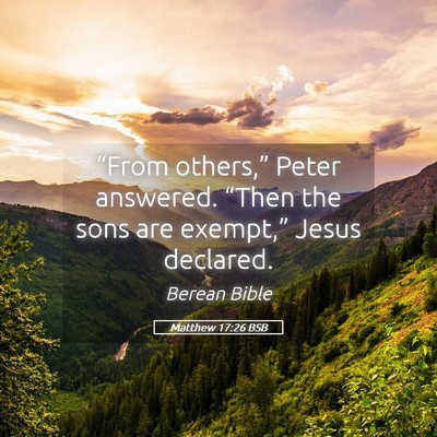 Picture 05 - Matthew 17:26 BSB - “From others,” Peter answered. “Then the - Bible Verse Picture