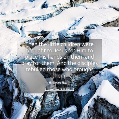 Picture 05 - Matthew 19:13 BSB - Then the little children were brought to Jesus - Bible Verse Picture