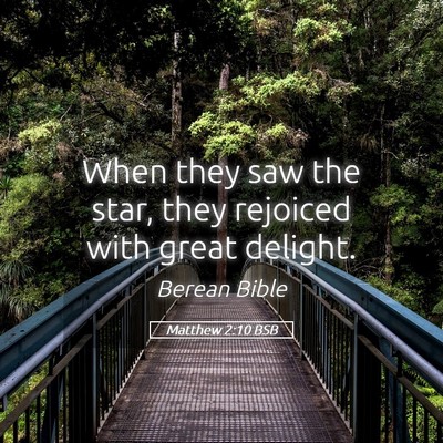 Picture 05 - Matthew 2:10 BSB - When they saw the star, they rejoiced with great - Bible Verse Picture