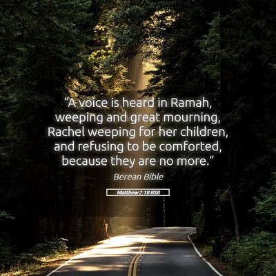 Picture 05 - Matthew 2:18 BSB - “A voice is heard in Ramah, weeping and great - Bible Verse Picture