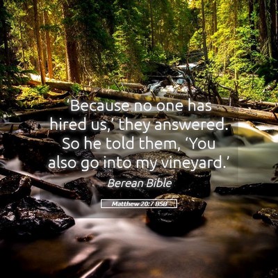 Picture 05 - Matthew 20:7 BSB - ‘Because no one has hired us,’ they answered. - Bible Verse Picture