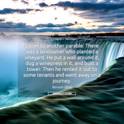 Picture 05 - Matthew 21:33 BSB - Listen to another parable: There was a landowner - Bible Verse Picture