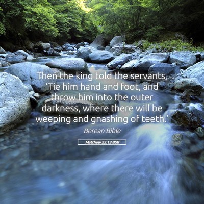 Picture 05 - Matthew 22:13 BSB - Then the king told the servants, ‘Tie him hand - Bible Verse Picture