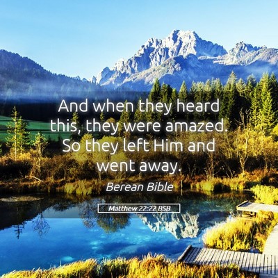 Picture 05 - Matthew 22:22 BSB - And when they heard this, they were amazed. So - Bible Verse Picture