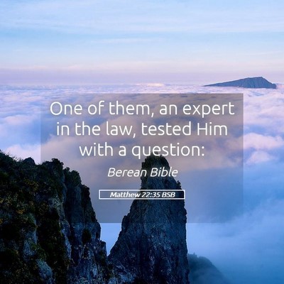 Picture 05 - Matthew 22:35 BSB - One of them, an expert in the law, tested Him - Bible Verse Picture