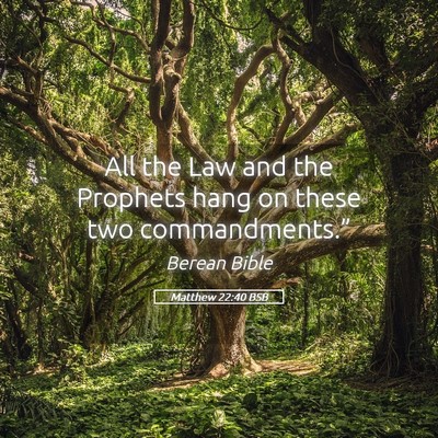 Picture 05 - Matthew 22:40 BSB - All the Law and the Prophets hang on these two - Bible Verse Picture